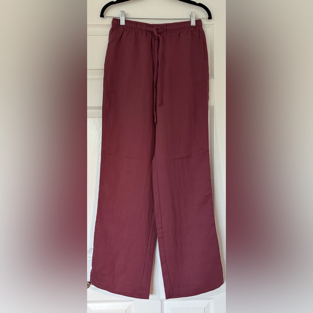 ZARA STRAIGHT LEG DRAWSTRING PANTS
Color: RASPBERRY * Size: XS